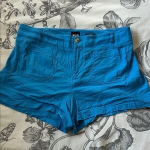 Anthropologie Vibrant Blue High Waist Shorts